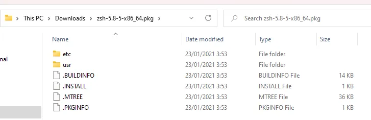 inside-zsh-directory